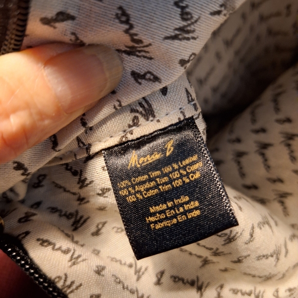 Mona B Live Love Canvas Crossbody Bag - Brown and Olive - Picture 5 of 9